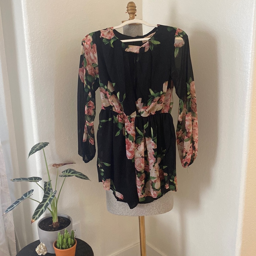 Rose Print Romper